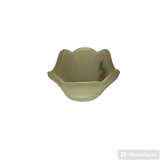 Vintage Frosted Floral Glass Boat Shaped Butter Stick Holder - Picture 4 of 9